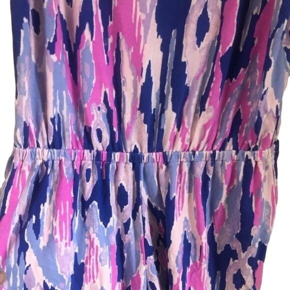 Lily Pulitzer Womens Watercolor Cold Shoulder Ruffle Front Romper Size XXSmall - Picture 3 of 6